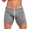 2026 Knee Length Pants Men Summer Drawstring Shorts Slim Fit Above Knee Length Solid Color Beach Sport Casual Shorts