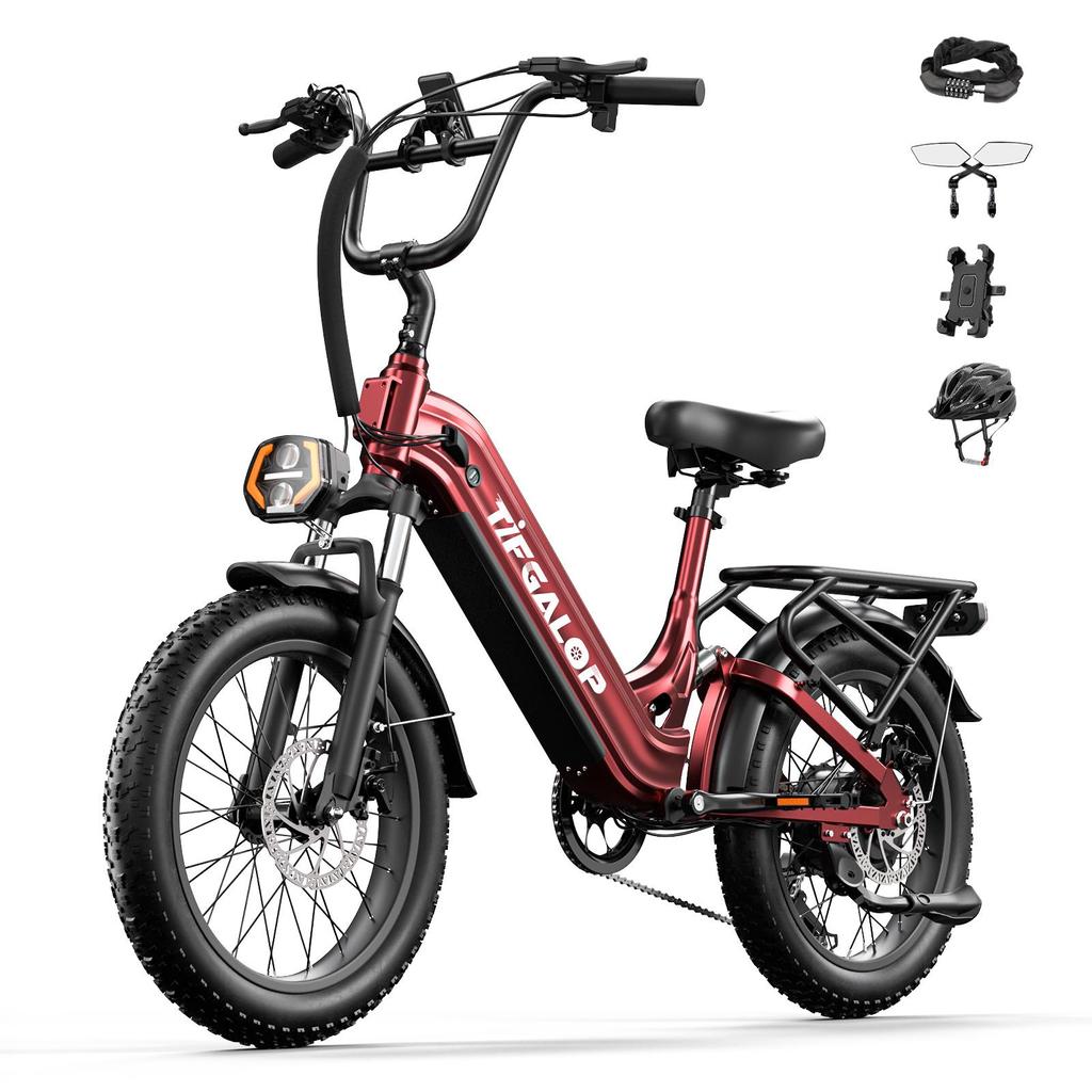 TIFGALDP XC20 Elektrický bicykel pre dospelých 500W Motor E-bicykel 48V20AH 20-palcové pneumatiky Mestský dochádzací elektrický bicykel dojazd 45-90km