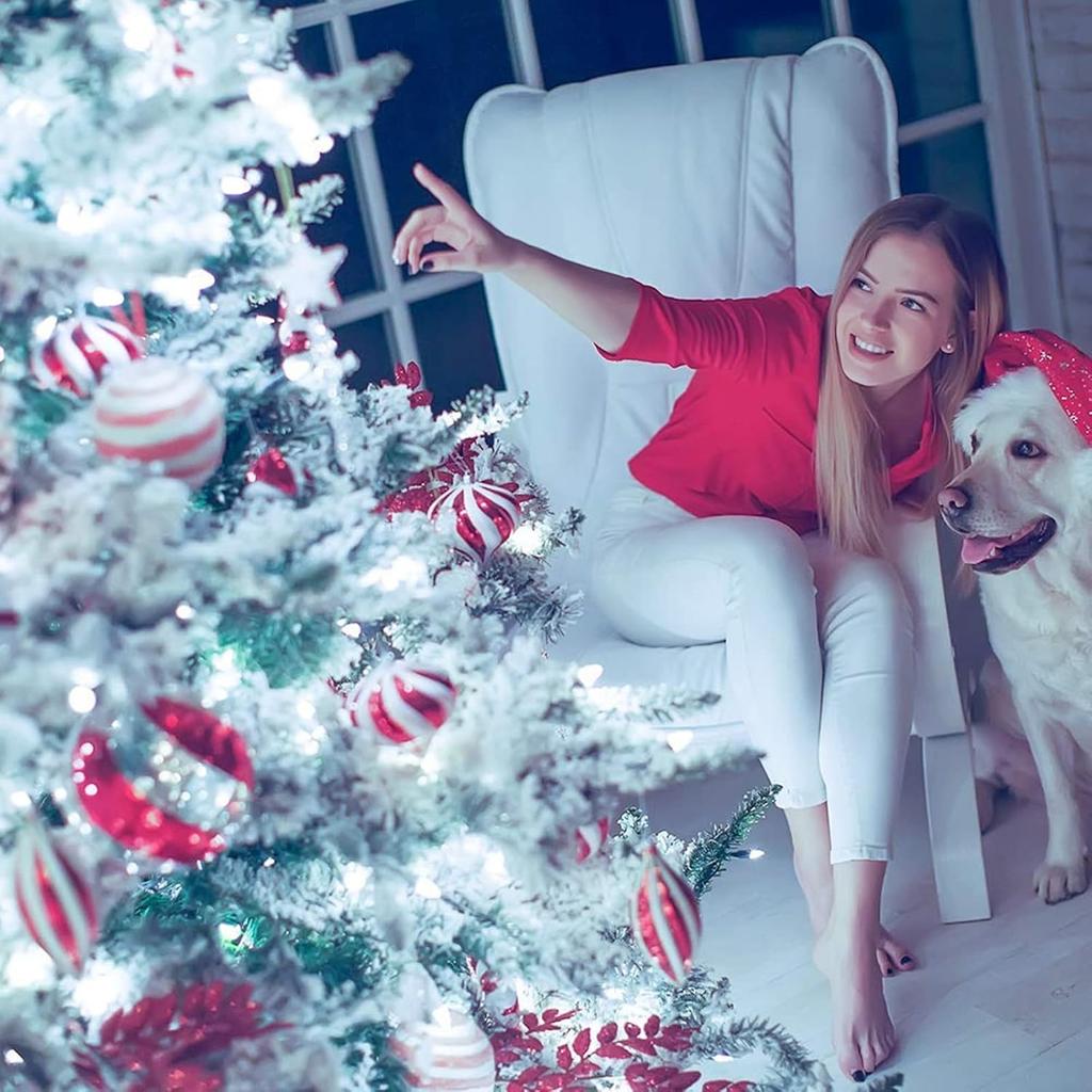 Christmas Lights, Christmas Decorations Snowflake String Lights 19.6 Ft 40 LED Fairy Lights Battery Operated Waterproof for Xmas Garden Patio Bedroom