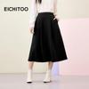 EICHITOO Women's Pure Black A-Line Long Skirt