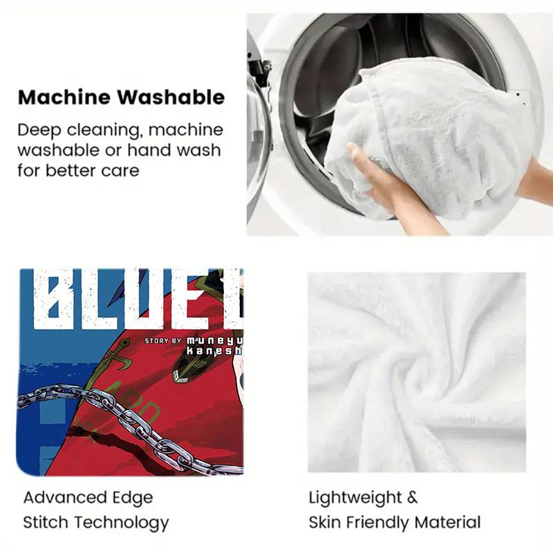 Blue Lock Anime 2D Flat Pattern Flannel Blanket High Quality All Seasons Warmth and Comfort Perfect for Christmas Gifts.MMT0918395