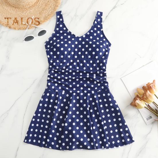 Ženy Květinový potisk Monokiny hluboký výstřih do V Splývavý lem Jednodílné plavky Slim Fit Plavky Šaty Styl Plážové oblečení