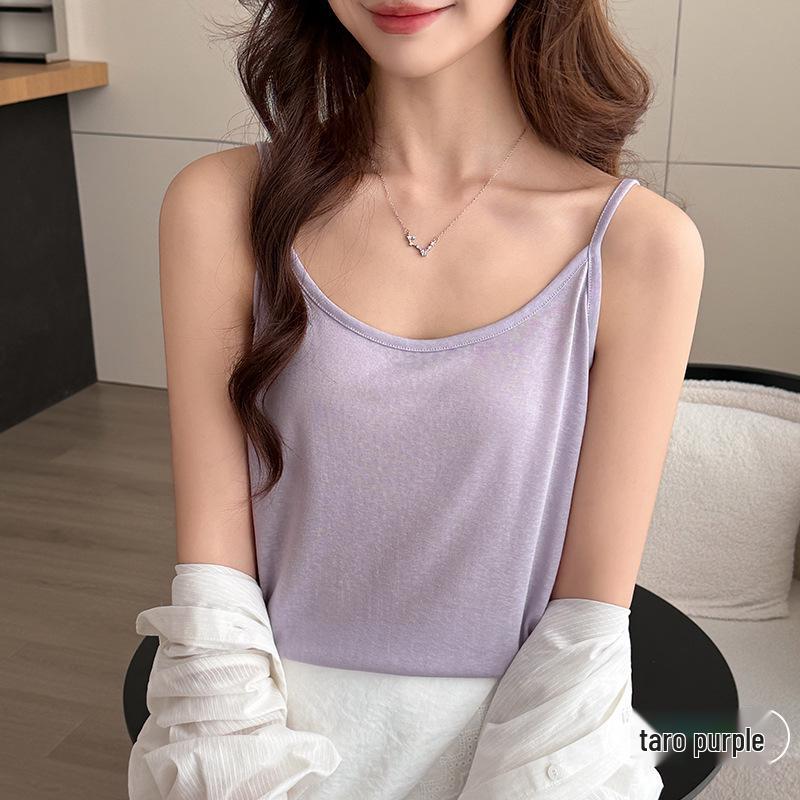 Women s Spaghetti Strap Camisole - Sheer, U-Neck, Versatile Layering for Spring/Summer Medium