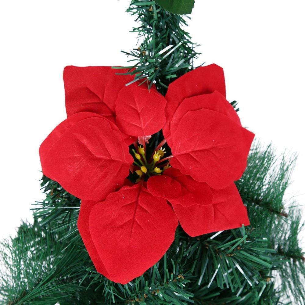 

20cm Festive Christmas Decorative Artificial Flowers For Unique Holiday Scene Creations красный
