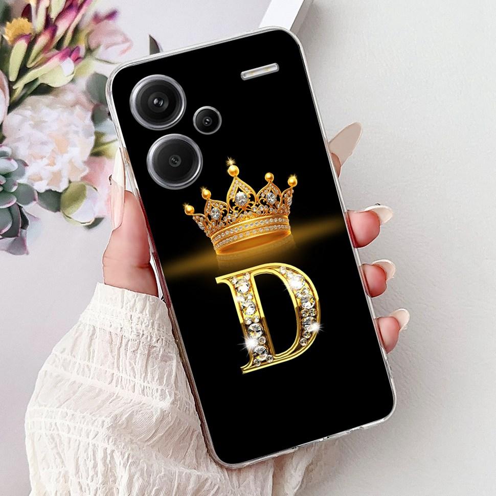 For Xiaomi Redmi Note 13 Pro Plus 5G Case Soft Silicone Cover Cute 26 Letters Phone Cases For Redmi Note13 Pro+ ProPlus Fundas