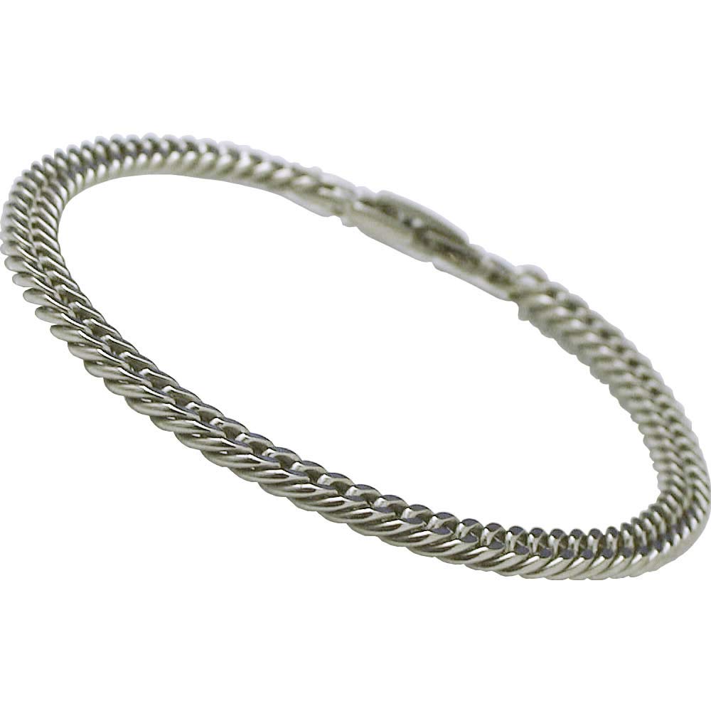 Pure Titanium Curb Chain Bracelet 5mm (17cm, Width) (Unisex) (TIT-3-B-17)