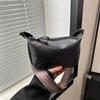 Trendy Black And Brown Shoulder Bag Stylish Crossbody Dumpling Purse For Everyday Use
