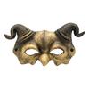 Maschera Demone Mezza Faccia Halloween Corna di Ariete Maschera Demoniaca, Mezza Faccia Horror Leggera Gotica Maschera per Cosplay Festa in Costume Stile Oscuro