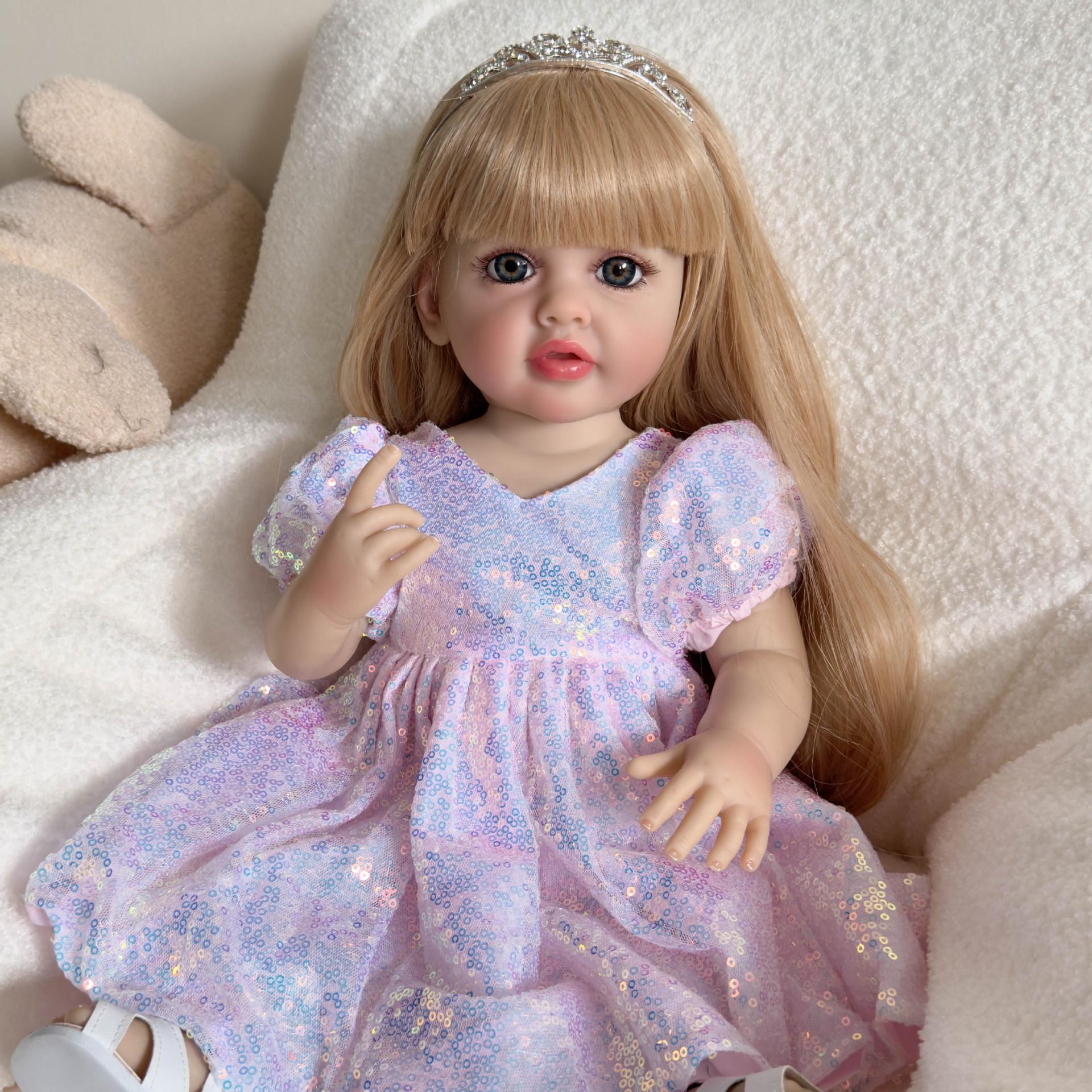 55 CM 22 Pollici Bambole Reborn Realistiche Silicone Pieno Bambino Bebe Vinile Neonata Ragazza Bambola Principessa Giocattolo per Bambini Regalo