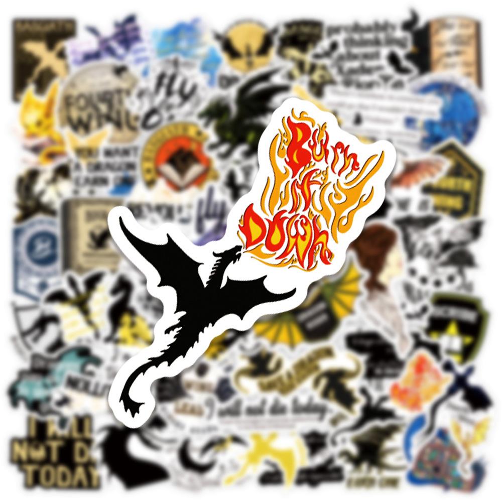 10/30/50 Stück Fourth Wing Cartoon Graffiti Aufkleber Abziehbilder Spielzeug Wasserdicht DIY Skateboard Koffer Laptop Cooler Aufkleber Spielzeug Geschenke