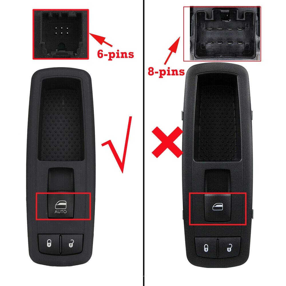 Front Passenger Side Door Window Switch For 2007-2014 Dodge Grand Caravan,2011-2013 Dodge Charger, 2009-2012 Dodge Ram 1500 2500 3500, 2011-2016