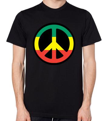 Peace Sign Rasta T-Shirt Reggae T-Shirt Jamaica Jamaican Tee Top