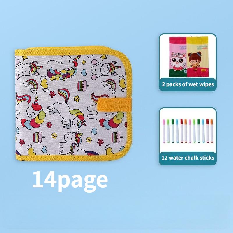 Löschbares Kritzelbuch für Kinder, Kleinkindspielzeug, wiederverwendbare Zeichenblöcke mit 12 Aquarellstiften, Vorschulspielzeug, Reise-Schreib-Malset