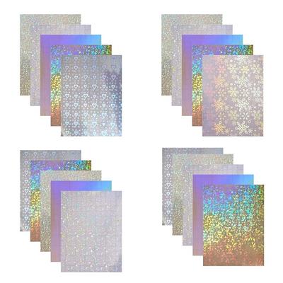 5Pcs A4 Holographic Lamination Film Waterproof Holographic Vinyl Stickers Paper  Card Photo