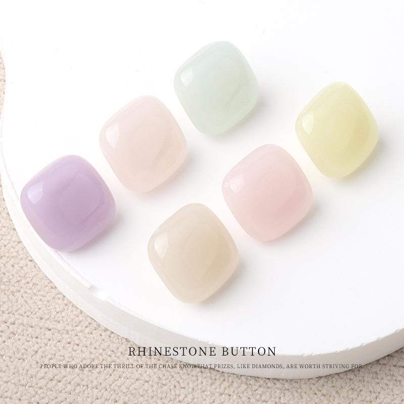 5 Stück Quadratische Harz Hochwertige Hemdknöpfe Vielseitige Oberteil Strickjacke Farbige Kleine Knöpfe Kinderkleidung Dekorative Knöpfe