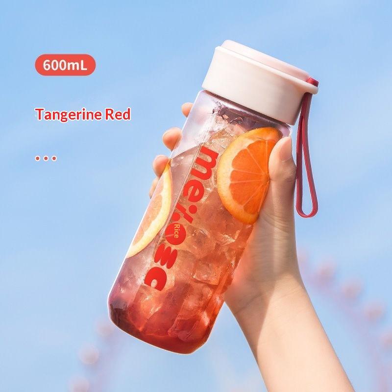 

600Ml Large Capacity Water Bottles Student Portable Direct Drinking Brief Plastic Cup Kids High Temperature Resistance Bottles червоний