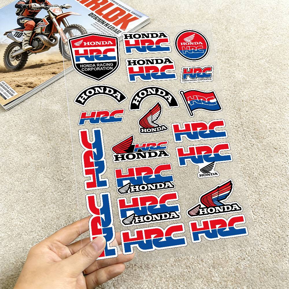 FOR HONDA HRC H WING Motorcycle Reflective Stickers Waterproof Decals for Helmet Scooter Fuel Tank Toolbox Racing XL0