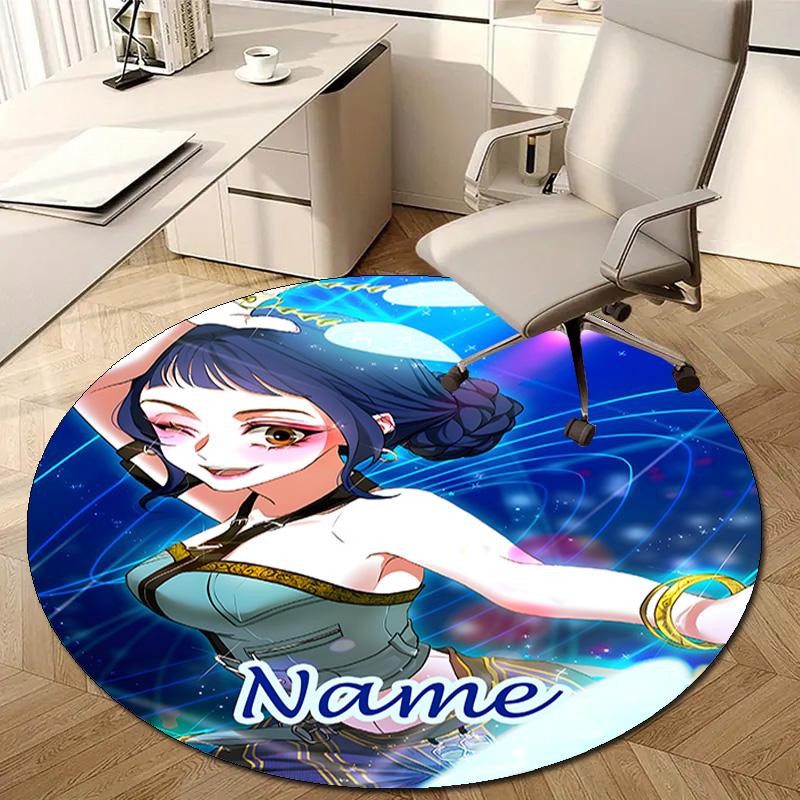 Personalized K-KPop Demon Hunters Round Chair Office Rug - Perfect for Mat, Office Chair & More - Ideal Gift for Birthdays and Holidays