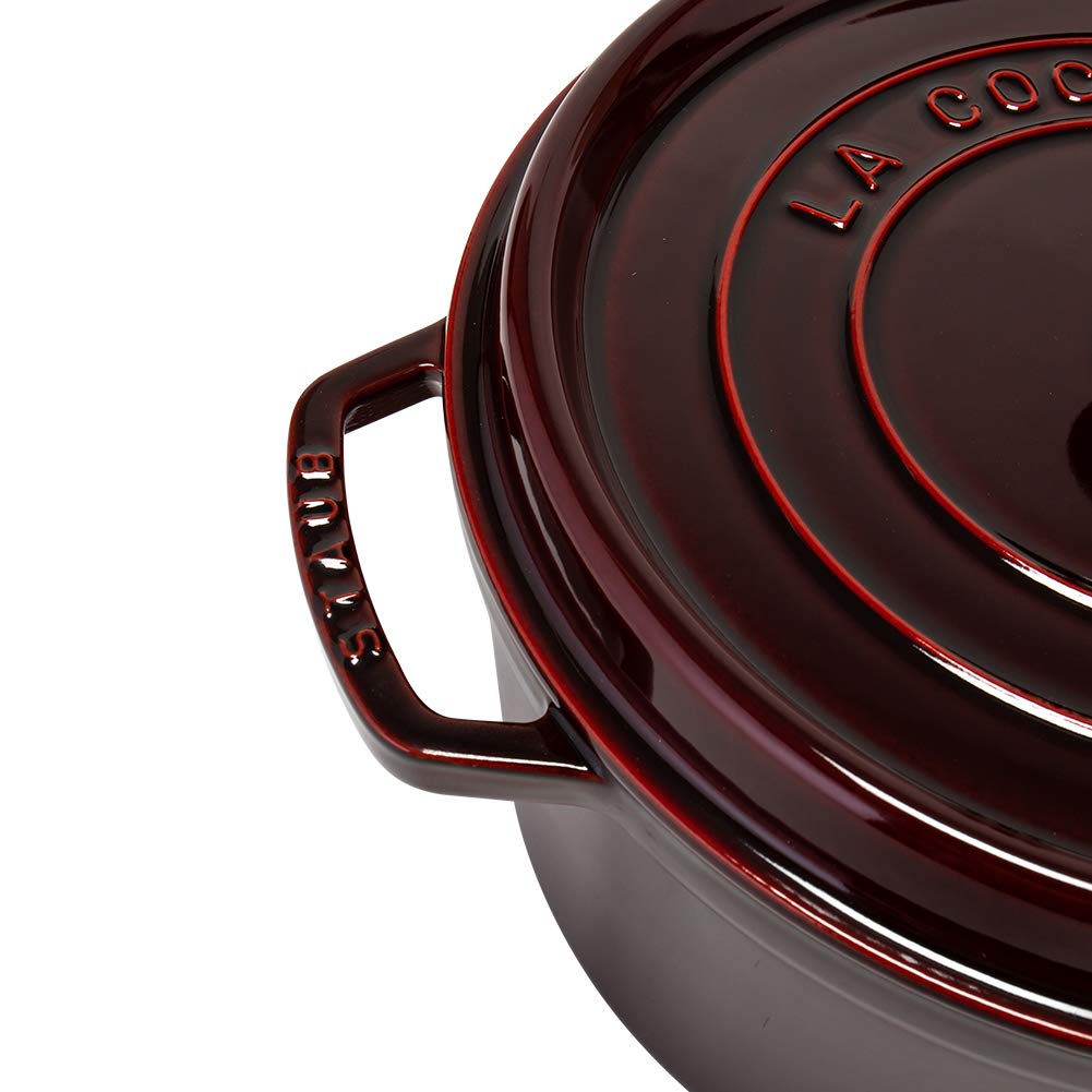 Staub Pico Cocotte Round 28cm Grenadine Red 1102887 Enameled Pot Rund Brater Grenadine Red Pico Cocotte Stylish Pot Pan Cookware Kitchen Supplies
