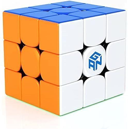 GAN 356RS Speed Cube Magique 3x3x3, Magic Cube de Vitesse sans Autocollant, Jeu de Casse-Tête Classique avec GES+-Numérique IPG en F