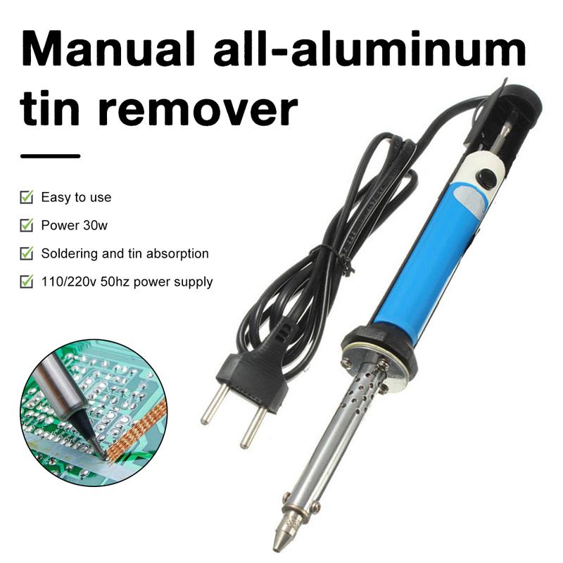 AC 110V/220V Electric Tin Suction Sucker Pen Soldering Iron 30W PCB Solder Suction Desoldering Machine Vacuum Pump Welding Tools