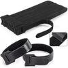 Releasable Cable Ties Black Nylon Loop and Hoop Fastener Tape Cord Straps Wire Organizer Multi-Purpose Bundling Wrap Tie