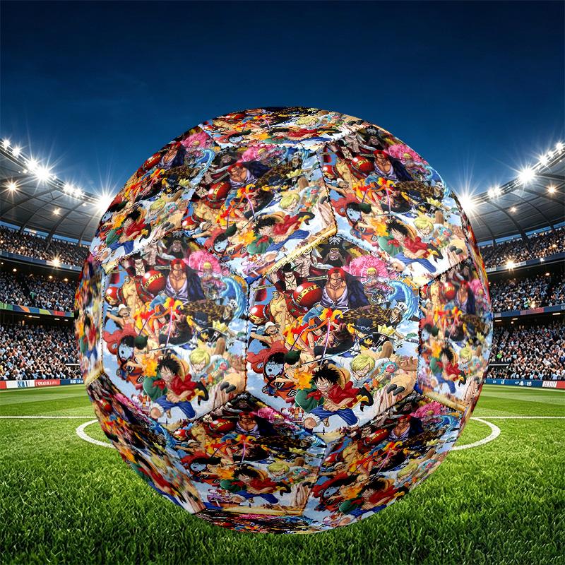 One Piece Print Size 5 Soccer Ball, PU Wear Resistant Football for Match Training and Daily Practice, Birthday Gift for Soccer Fans