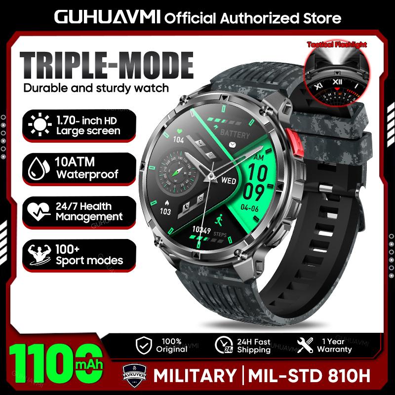 2026 New T-REX3 1100mAh Battery SmartWatch 10ATM Waterproof GPS Bluetooth Call 1.7" AMOLED HD Sports Flashlight Smart Watch Men
