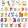 Little White Rabbit Theme English Alphabet Embroidery Cloth Sticker Carrot Cartoon Chicken Patch Sticker Egg Embroidery Sticker