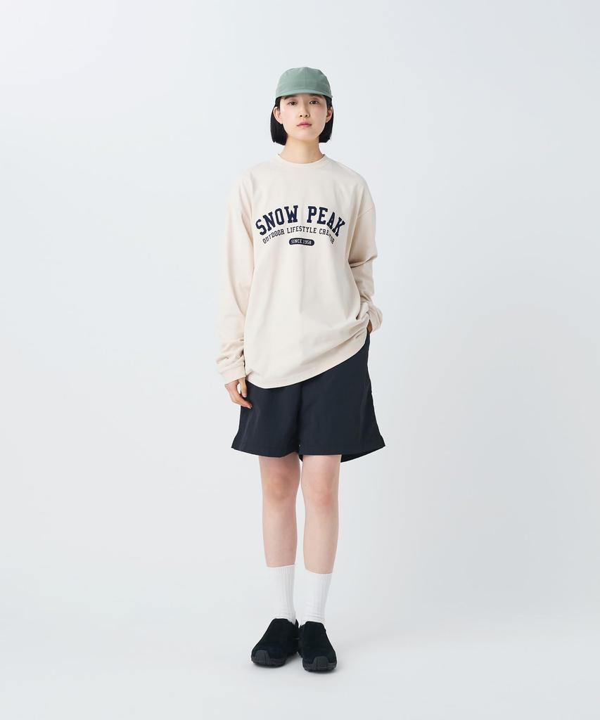 Varsity Logo Long Sleeve OFF Size M [Snow Peak] T-Shirt TS-26SU002 Long-sleeved T-shirt, Men's/Women's, WHITE,