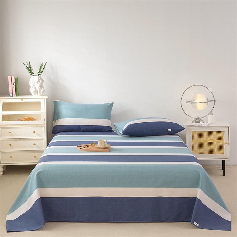 Pure Cotton Thick Bed Sheet Single Piece Bedding Set For Students Dormitory Soft Cool Bed Sheets With Pillowcases 3 Piece Set