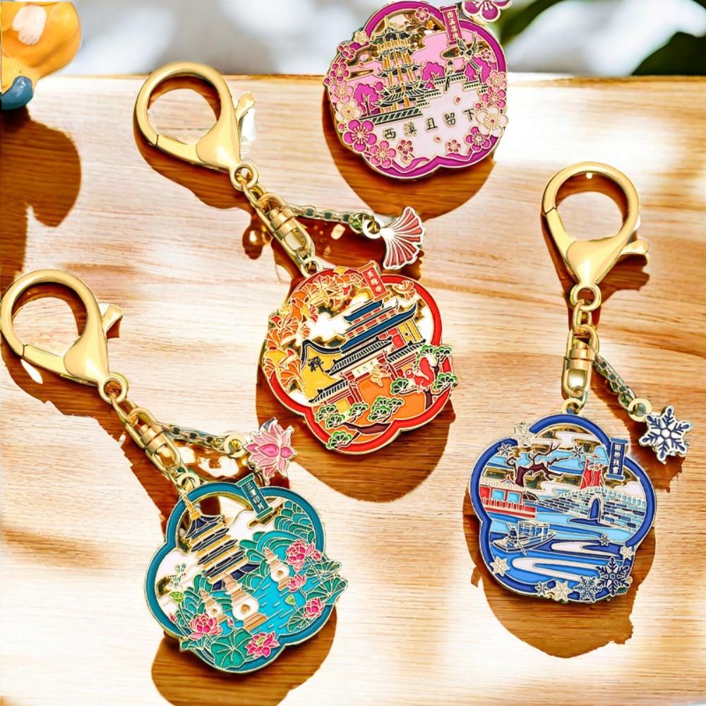 

Exquisite Vintage Flower Pendant Ornaments Car Keyring Chinese Style Keychain Key Decor Style A