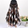 Modisches Quasten-Feder-Stirnband mit Perlen Bohemian Boho Stil Kopfschmuck Kostüm Verstellbar Regenbogen Indisches Stirnband Braut Hochzeit