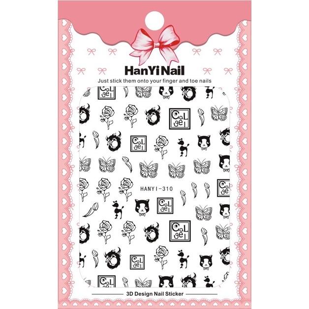 Selbstklebender Nagelsticker Blume Blatt Schmetterling Nagelaufkleber Nagelkunst Dekoration