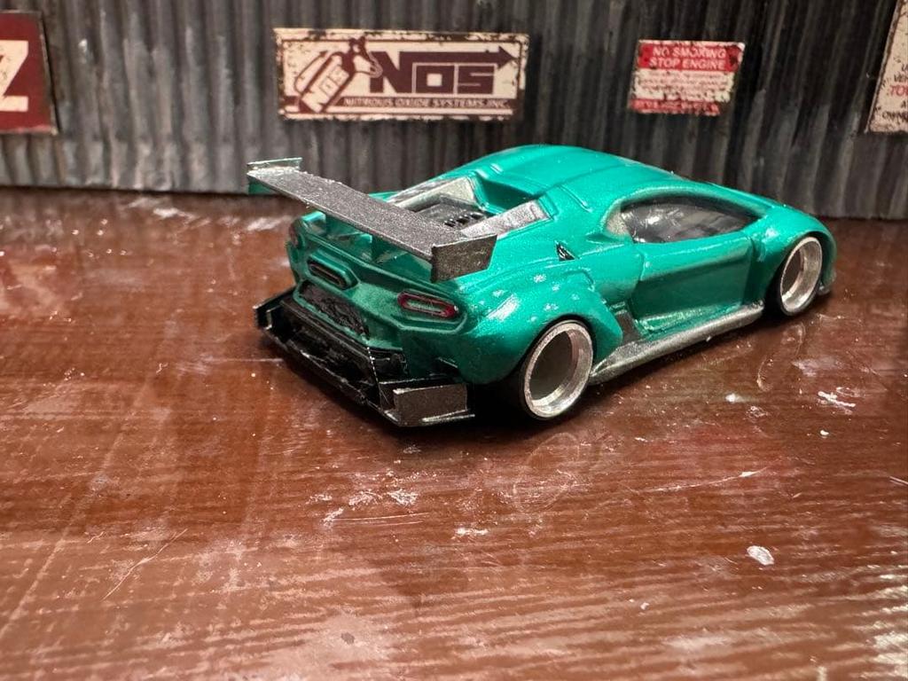 Metallic green Lamborghini Temerario minicar