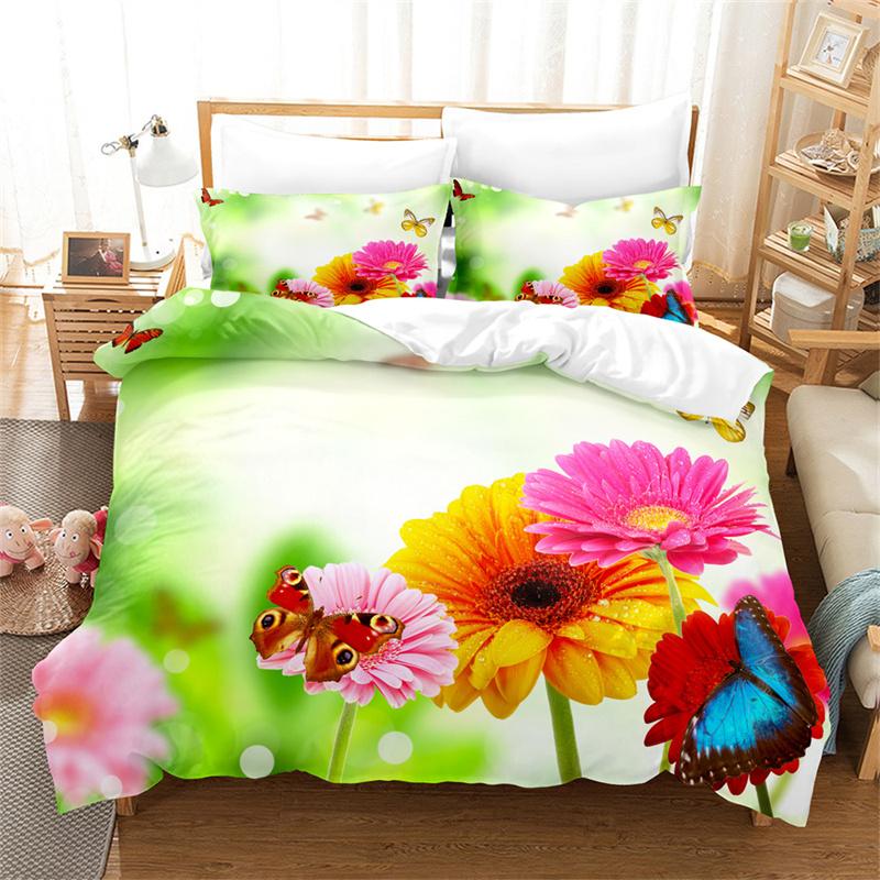 Daisy Butterfly Bedding Set Lovely Kid's Duvet Cover Boys, Quilt Cover Girls Room Gorgeous Bedding King/Queen Duvet Cover Set