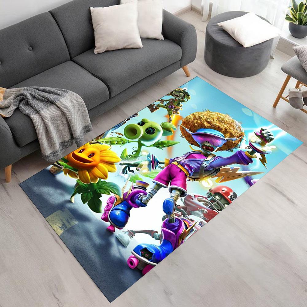 Plants Vs. Zombies Floor Rug Office Rug Design for Study room Game Room Bedrooms Playrooms Antislip Carpet Anime Office Decor Spiritual Gift