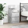 VidaXL Bedside Table with 2 Drawers Concrete Grey 38x34x80 Cm, Bedside Furniture, Side Table, Bed Cabinet, Cabinet of 861361