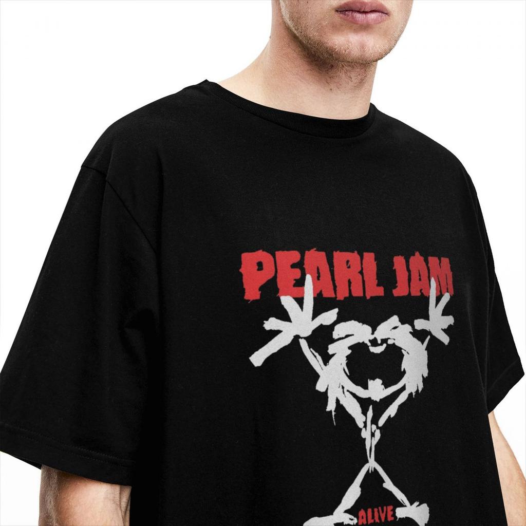 Men's Pearls Jams T-Shirts Music Band Heavy Metal Pure Cotton Clothing Summer Y2K Funny T Shirt O Neck Fashion Custom Tee Shirt