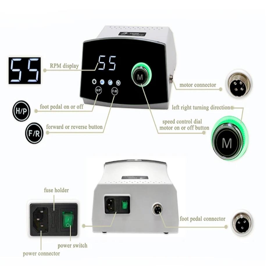 240W Dental Bürstenloser Mikromotor 55000 U/Min Geschwindigkeit Prime Sense A7 Starker Mikromotor BLDC Motor Nagel Schmuck Polierausrüstung