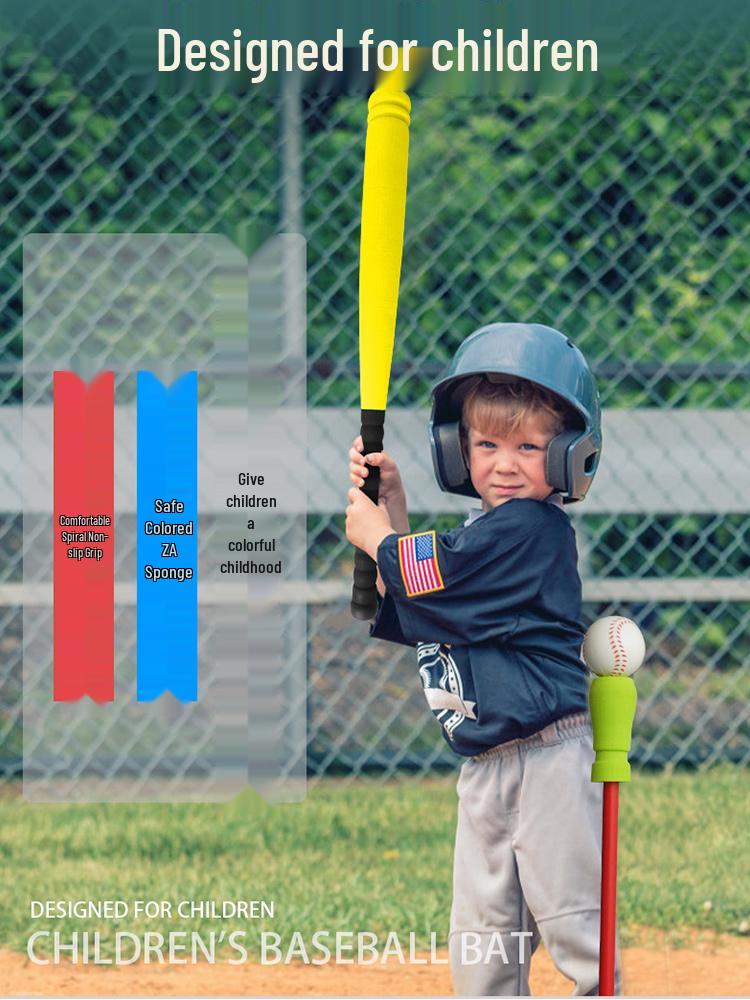 Children's Soft Sponge Plastic Baseball Bat and Ball Toy Set