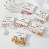 Fashion Diamond Butterfly Pink Lovely Pendant Earrings Set Flower Earrings Jewelry Elegant Pendant Earrings Set Temperament Earrings Women's Earrings