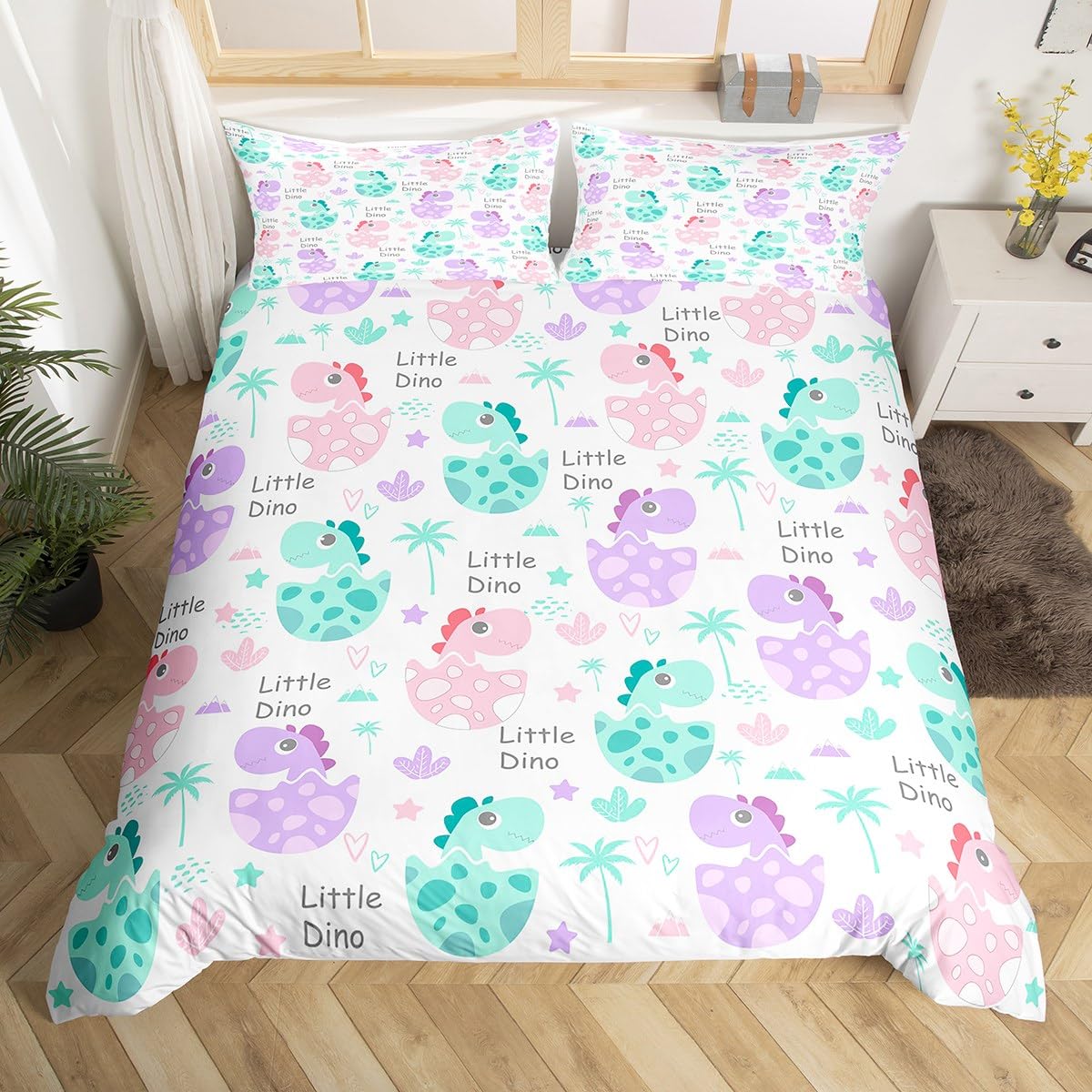 

Comforter Pink Dinosaur S For Kids Girls Queen Lightweight With 2 S Cartoon Animals Bedding Sets No Quilt Comforter (quilt)-EU Single(135*200cm)3pcs
