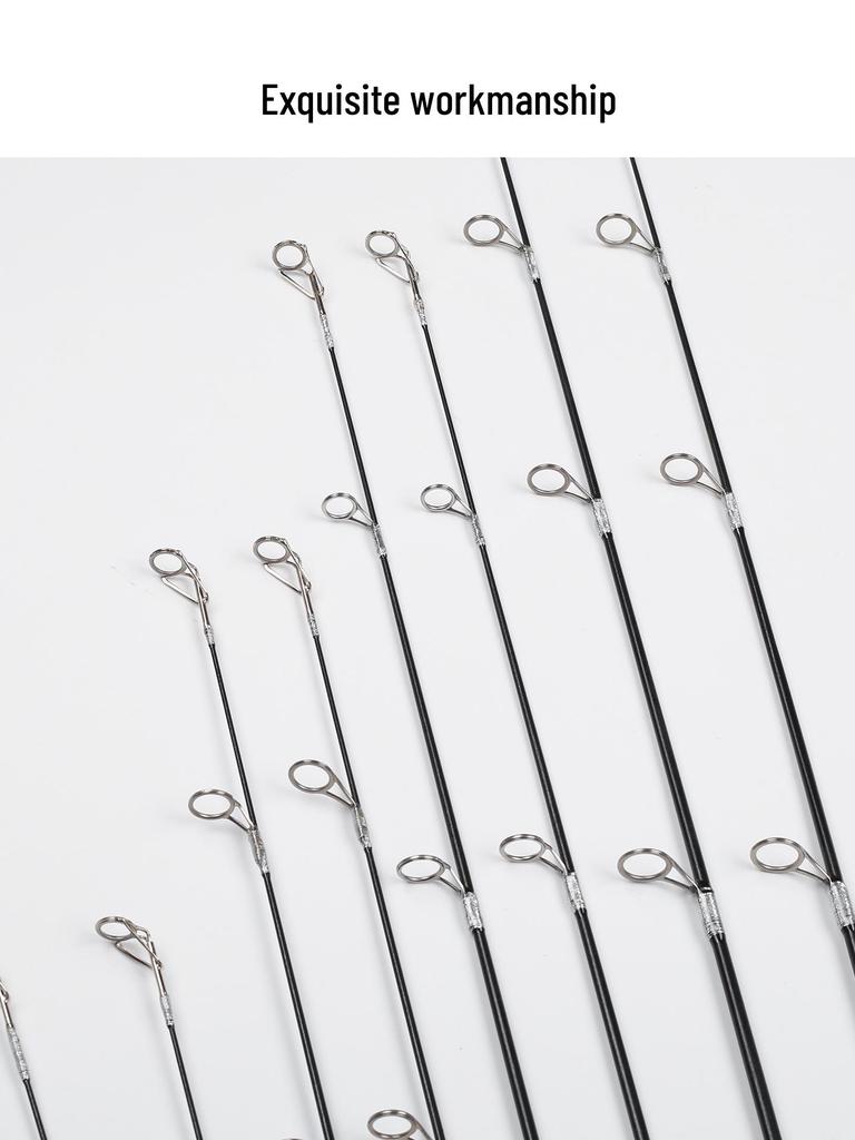 Winter Ice Fishing Rod Tip with Large Guide Ring, Soft M Action, Black Round Tip, 6mm Socket