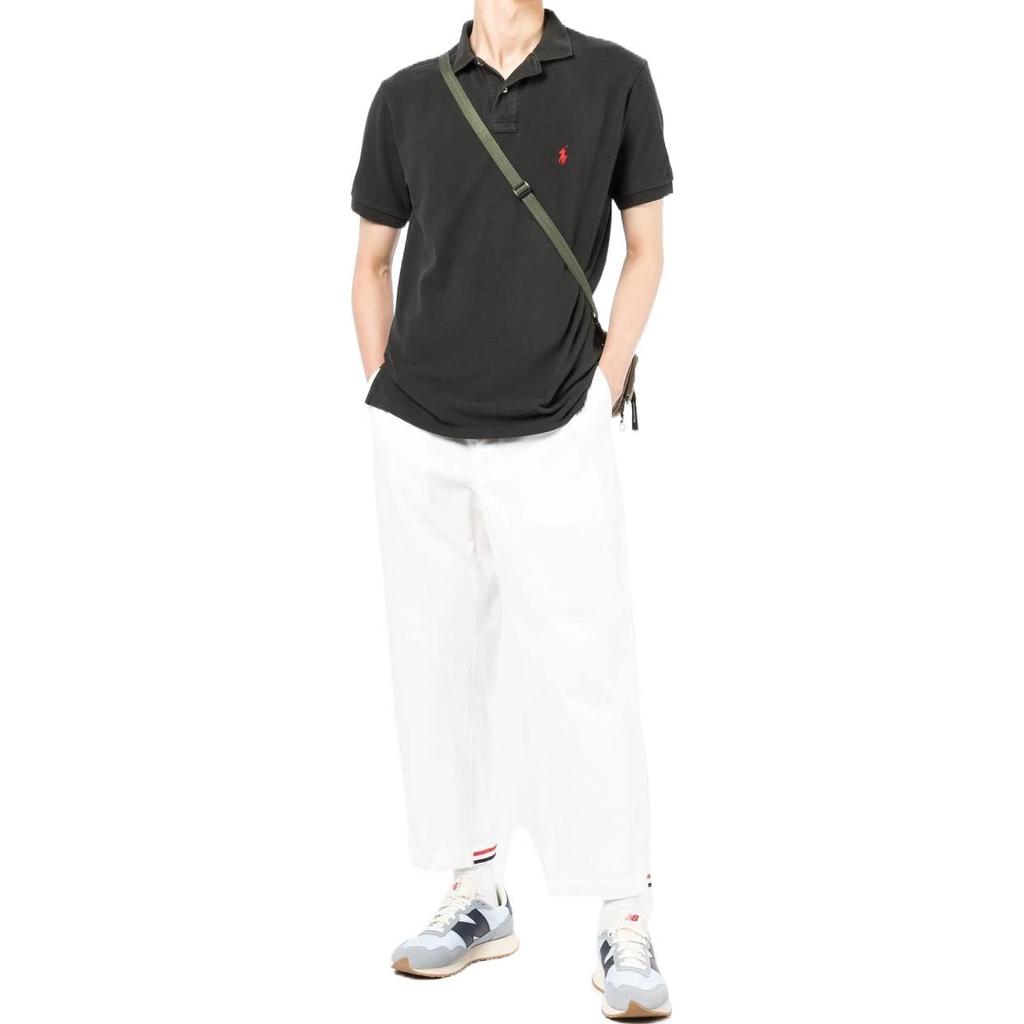 Polo Ralph Lauren SS22 Solid Color Logo Embroidered Short Sleeve Casual Polo Shirt Men Polo Shirts Black 710850860007