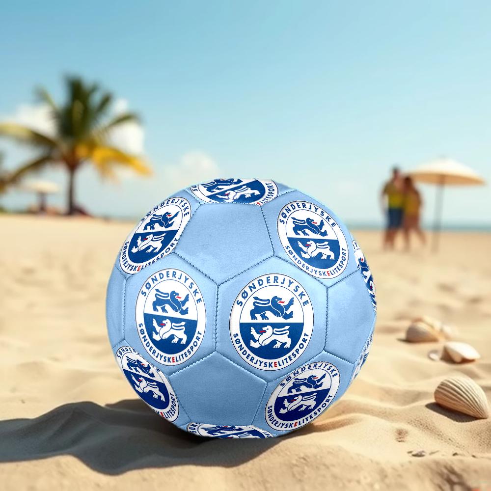 Sonderjyske FC Soccer Ball, Colorful, Suitable for All Ages, Machine-stitched, PVC Material, Competition Grade, Durable and High Bounce