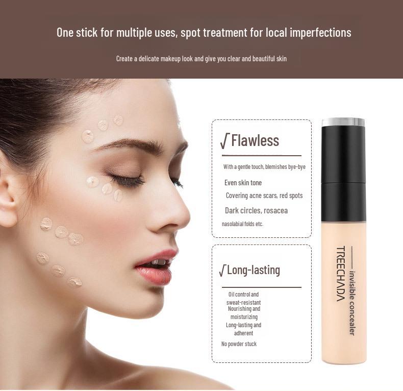 TREECHADA Traceless Concealer: Deckt Flecken, Augenringe und Aknenarben ab und hellt gleichzeitig die Haut auf.
