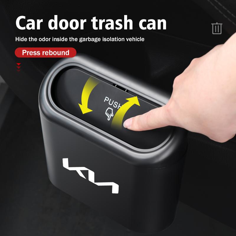 CAONU1 For KIA Car Door Trash Can Leather Hanging Storage Bags Accessories Cerato Soul Venga Forte Spectra Sedona Niro Cadenza