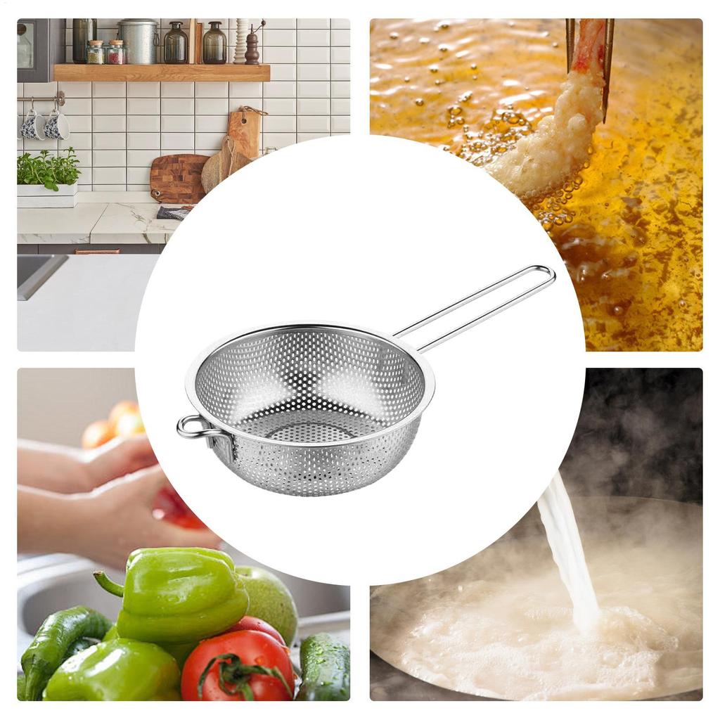 Durkslagskorg i rostfritt stål Kökssil Frukt- och grönsakstvättare Risdränerare Skaldjur Pastasil Dräneringsnät Matsil