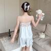 Women's thin summer ice silk pajamas, girls' pure desire suspender shorts, spring and autumn pajamas, pink and sexy loungewear set